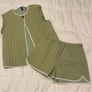 résumé cph green gingham co-ord set